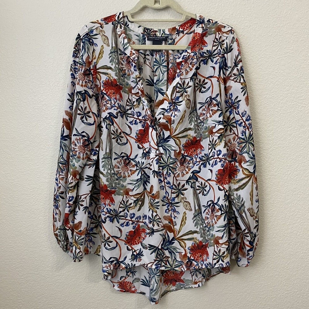 Chelsea & Theodore Womens Blouse Top Size 1x Floral Popover